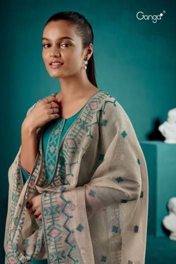 Twila 459 By Ganga Fancy Cotton Embroidered salwar Kameez Collection